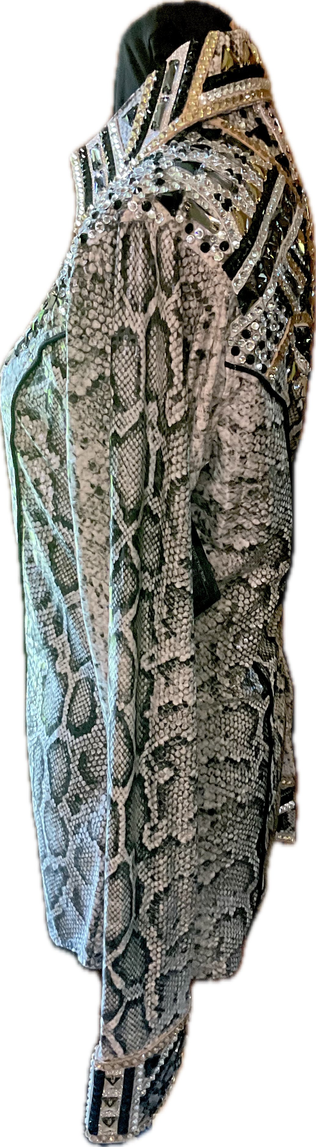 Size Large Animal Printed Lycra Day Shirt with Rose Gold and Silver Detail