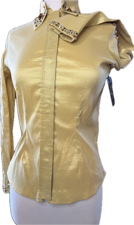 Size small day shirt gold with copper and golden shadow crystals
