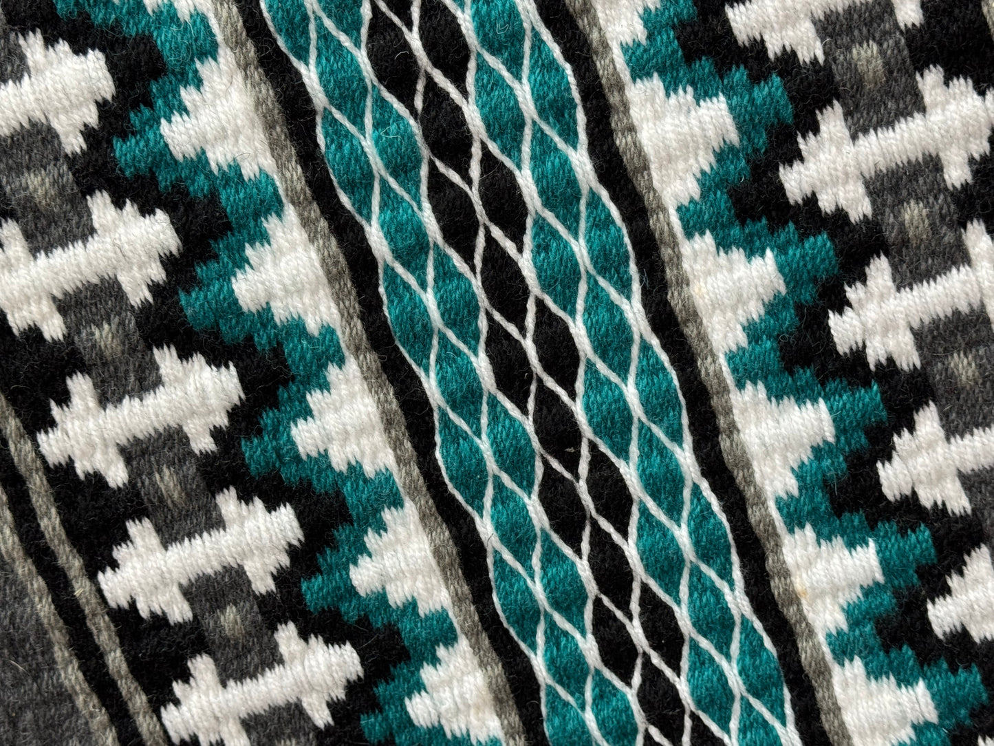 B339 Oversized Saddle Blanket Charcoal, Ash, Black, White, Teal