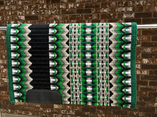 B613 Oversized Saddle Blanket Emerald Green, Black, White, Ash, Charcoal, Grey, Kelly Green