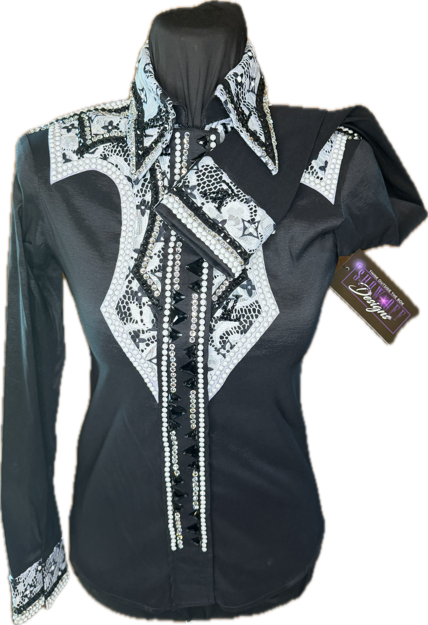 XS Black Stretch Taffeta with STUNNING LV Design