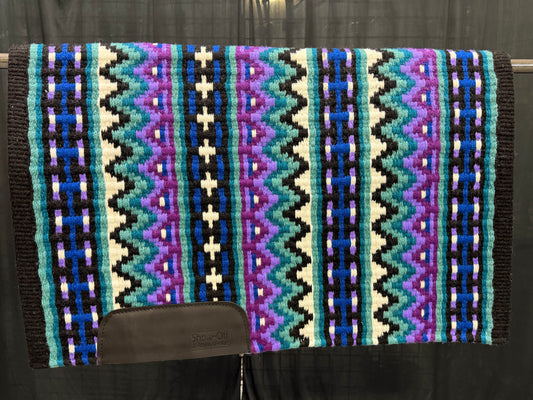 B594 Oversized Saddle Blanket Black, Dark Teal, Teal, Bright Lavender, White, Royal Blue