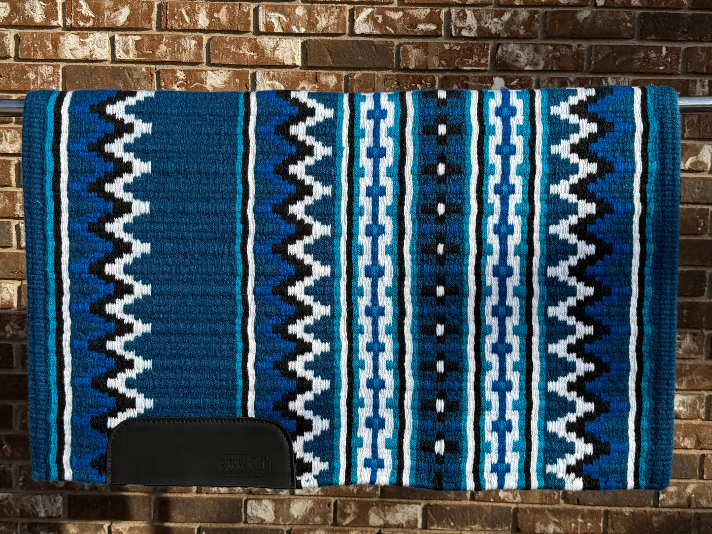 B474 Oversized Saddle Blanket Royal Blue, Teal, Black, White, Royal Blue