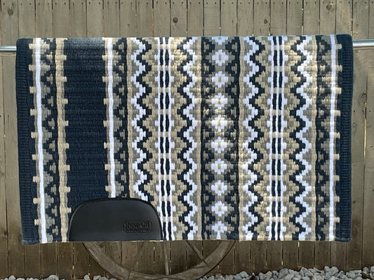 B115 Oversized Saddle Blanket Light Navy Blue, Ash, White, Sand