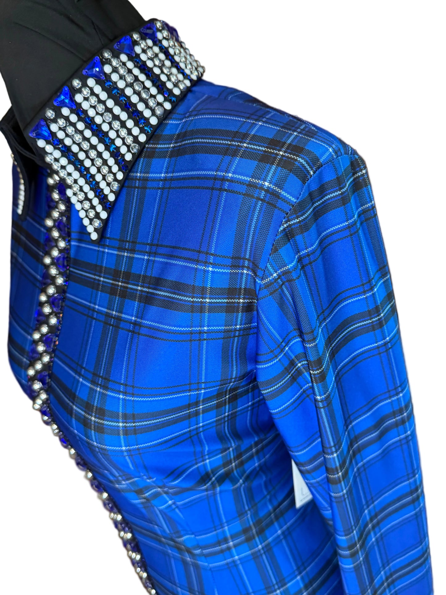Size Medium Day Shirt. Back Zip Blue Plaid