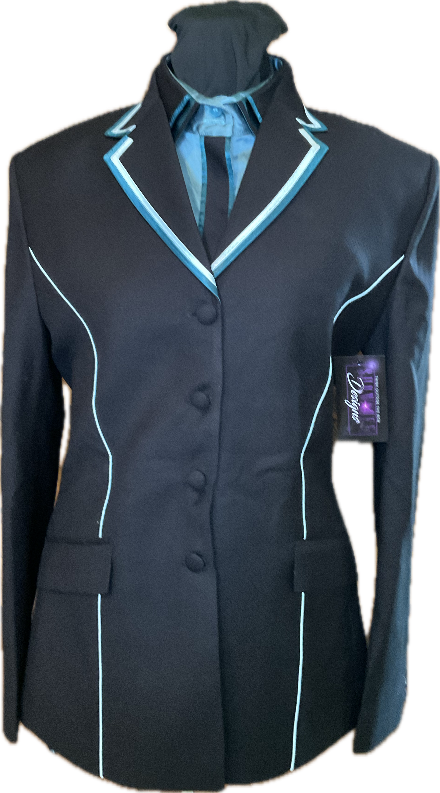 *38 Bust* Black, Teal and Sky Blue Showmanship/Halter Suit Set.