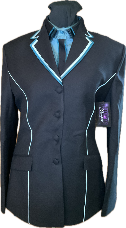 *38 Bust* Black, Teal and Sky Blue Showmanship/Halter Suit Set.