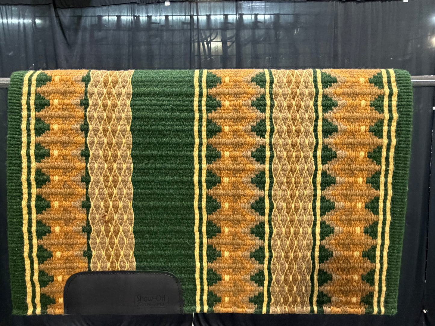 B595 Oversized Saddle Blanket Hunter Green, Indian Tan, Seductive Honey, Raw Umber, Indian Tan, Sheep Skin