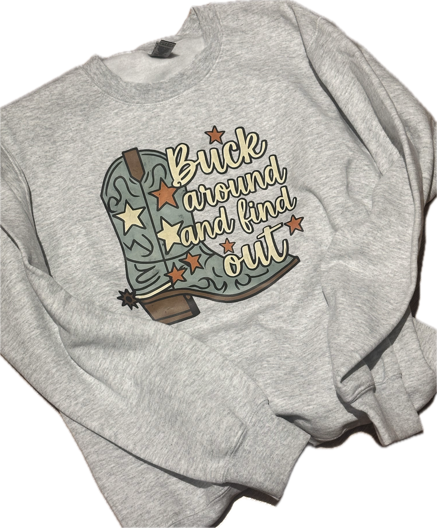 Sweatshirt "Buck Off" SMALL in grey heather