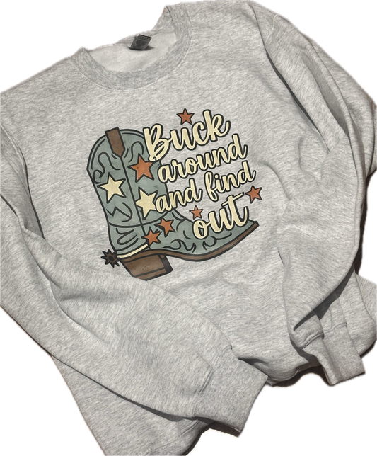 Sweatshirt "Buck Off" SMALL in grey heather
