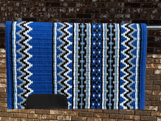 B456 Oversized Saddle Blanket Bright Royal Blue, Black, White, Periwinkle, Light Denim Blue