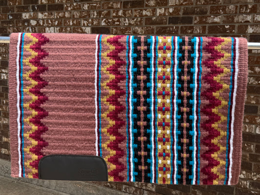 B623 Oversized Saddle Blanket Dark Rose, White, Burgundy, Black, Turquoise, Brick Red, Raw Umber
