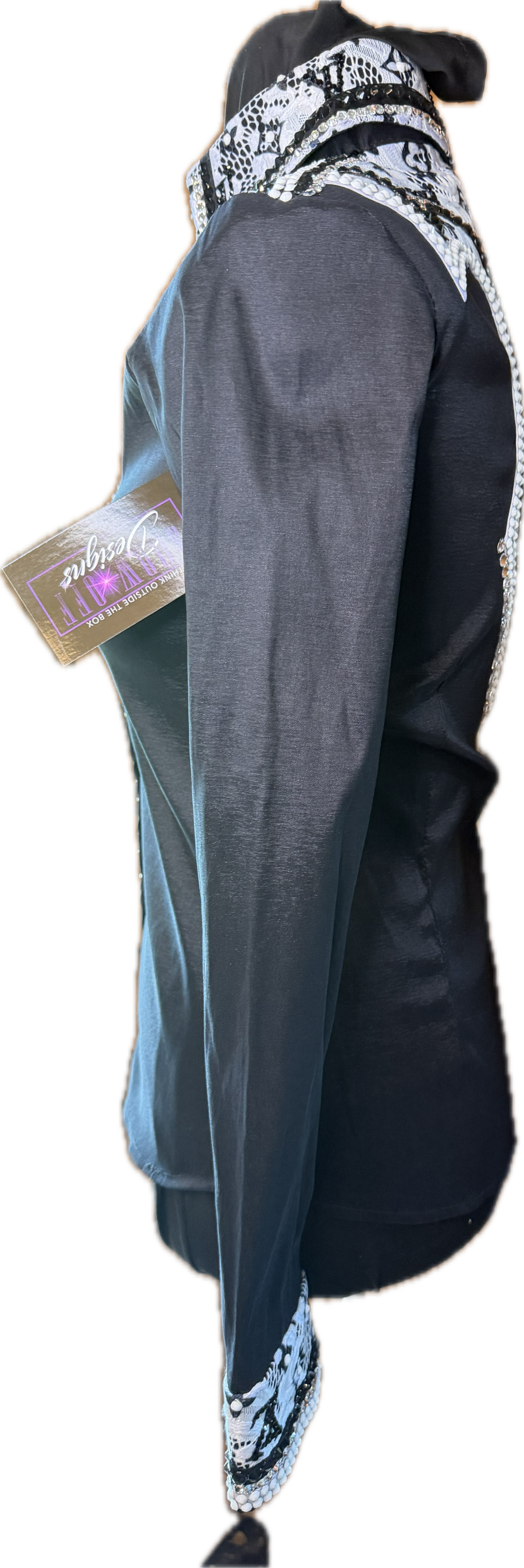 XS Black Stretch Taffeta with STUNNING LV Design