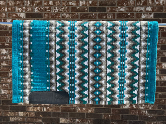 B508 Oversized Saddle Blanket Turquoise, White, Ash, Charcoal, Matte Metallic Turquoise