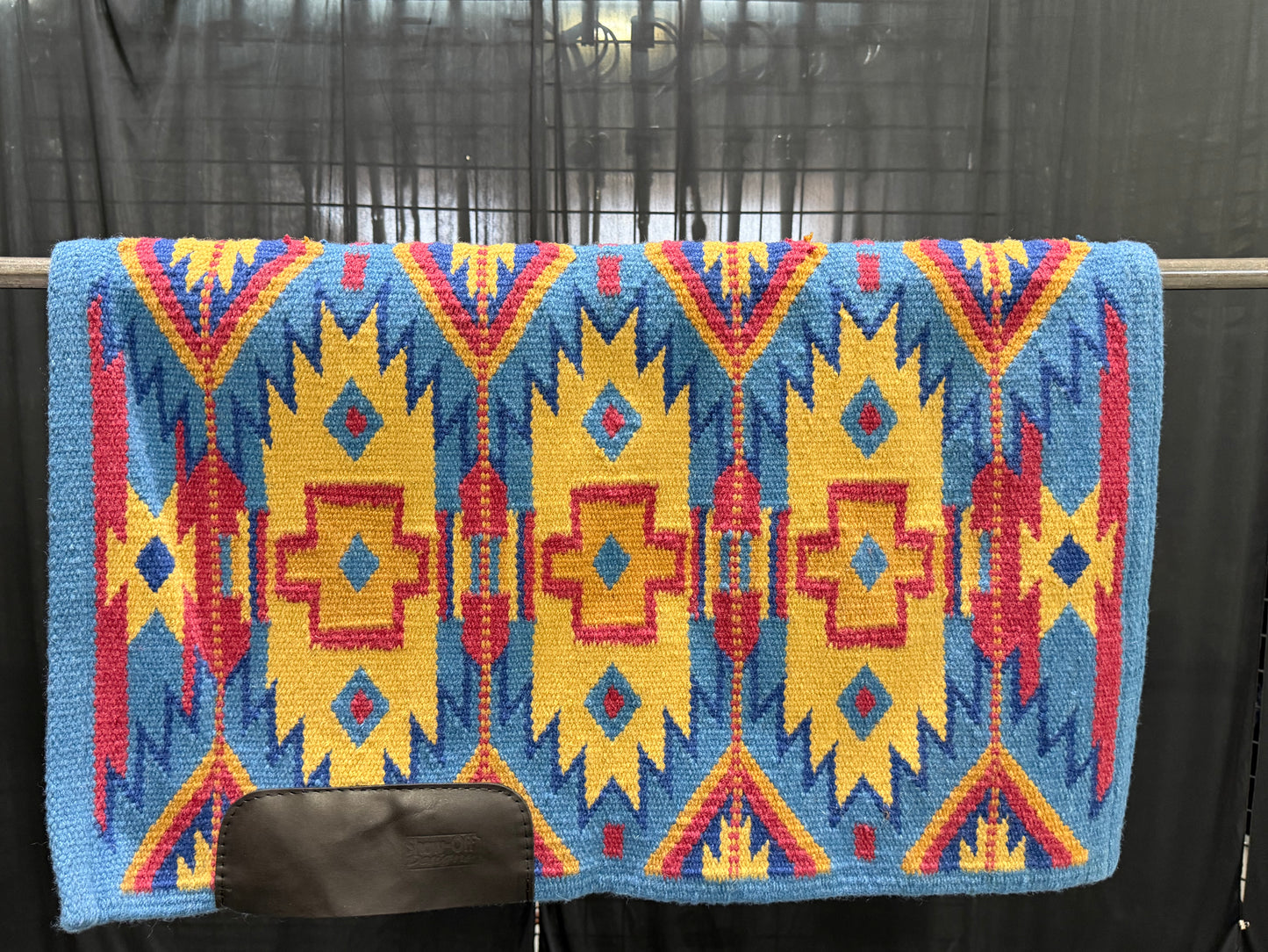 a106 Ranch Oversized Saddle Blanket Denim Blue, Dark Coral, Indian Tan, Raw Umber, Slate Blue