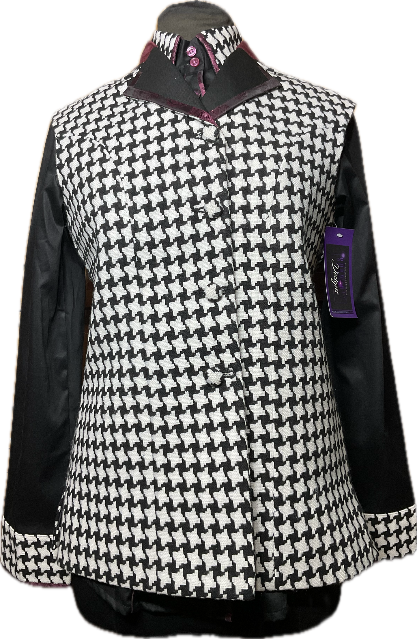 *40 Bust* Vest * Black print and white houndstooth with hidden zipper with matching shirt also with hidden zipper.