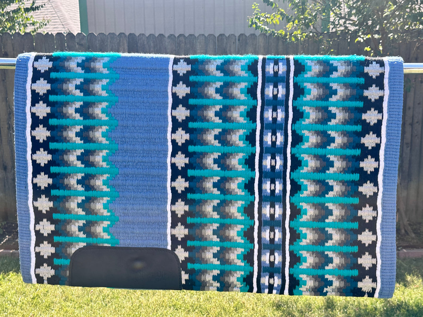 B436 Oversized Saddle Blanket Periwinkle, Black, White, Teal, Turquoise, White, Black, Ash, Charcoal