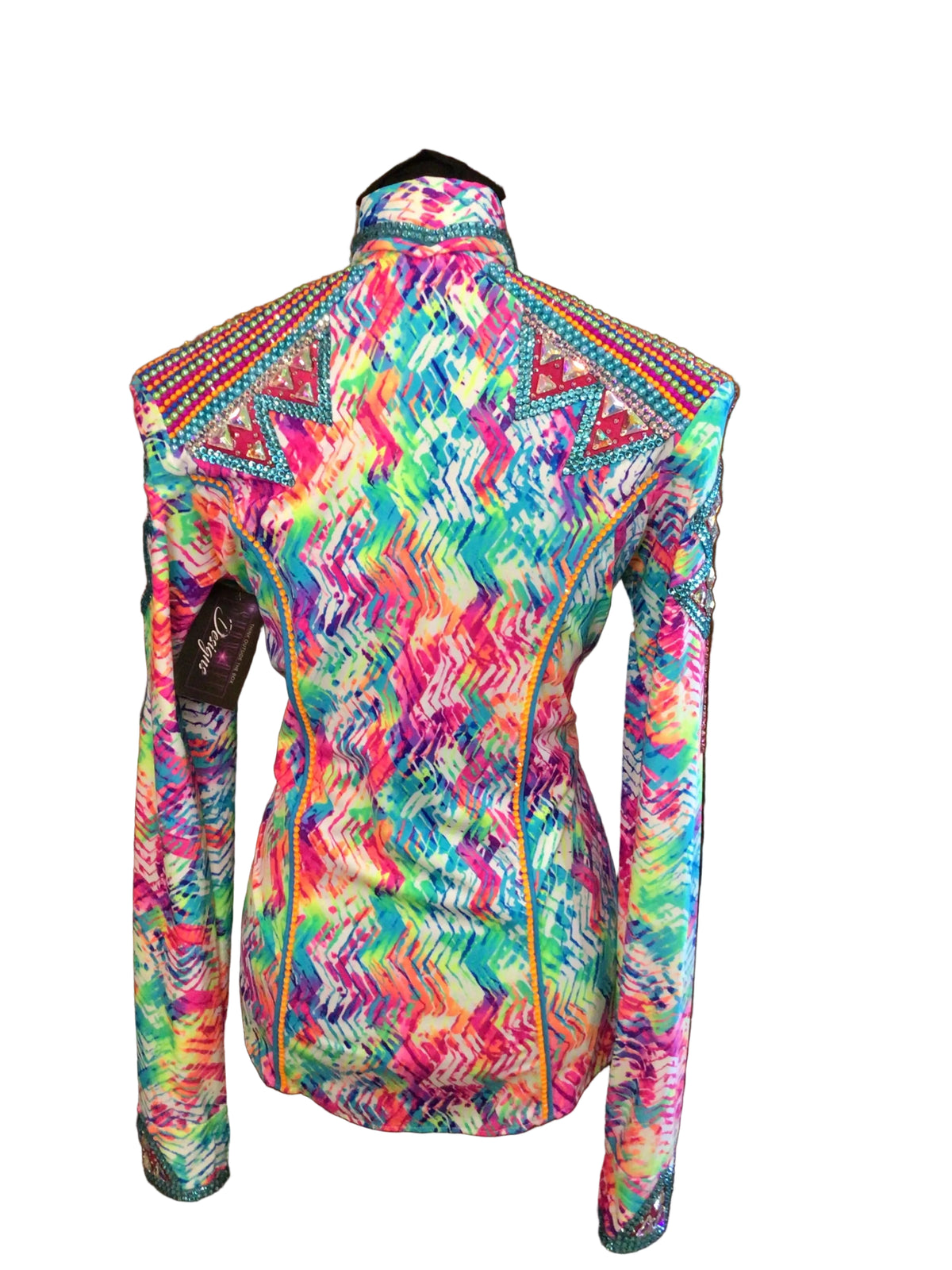 Medium Colorful Stretch Lycra with Colorful Shoulder and Sleeves Details