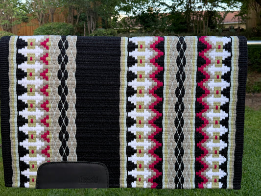 B539 Oversized Saddle Blanket Black, Ash, White, Moss Green, Raspberry, Light Blue