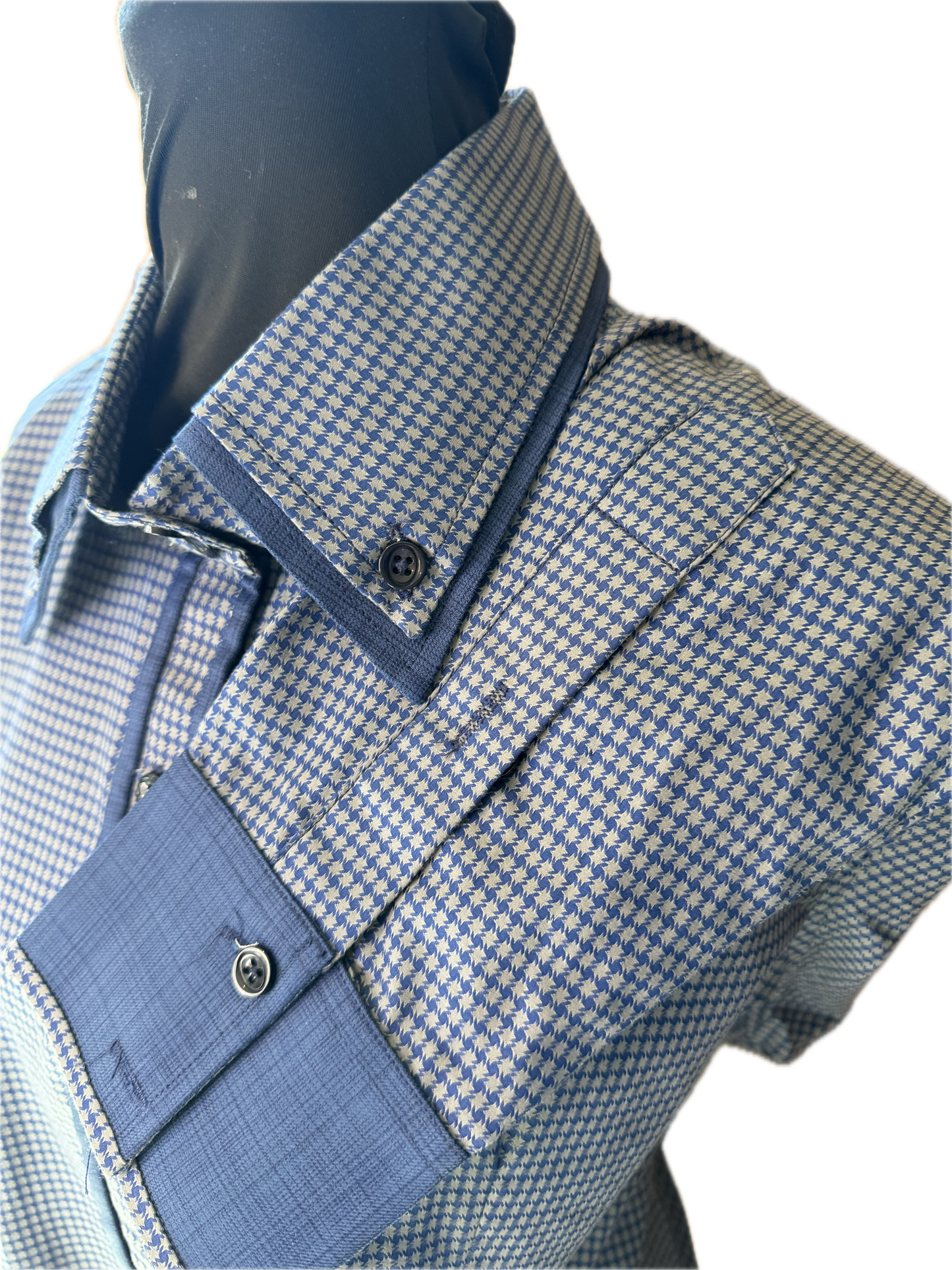 *46 Bust* Vest Set *Navy Blue Plaid with Matching Shirt