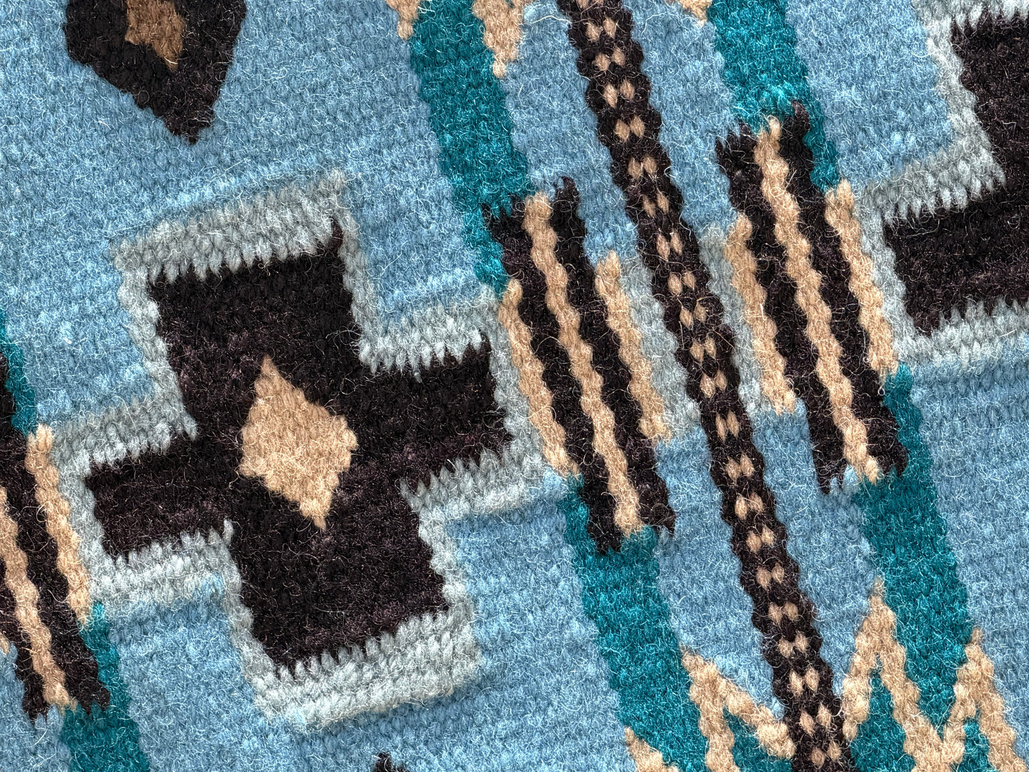 a119 Ranch Oversized Saddle Blanket Teal, Periwinkle, Grey, Black, Cream, Indian Tan