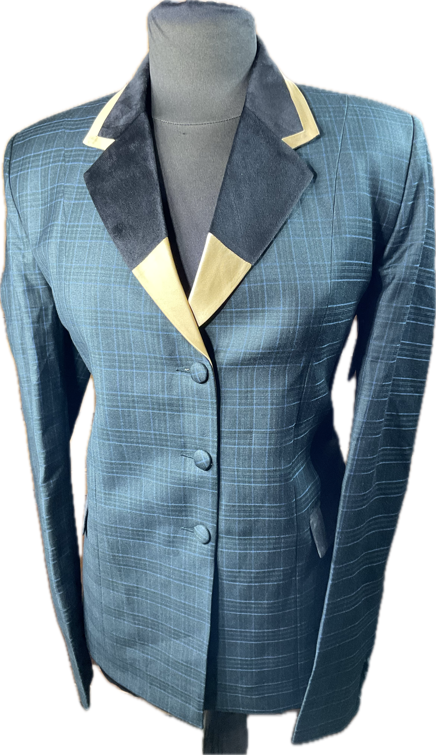 *40 Bust* Hunter green plaid with gold trims.