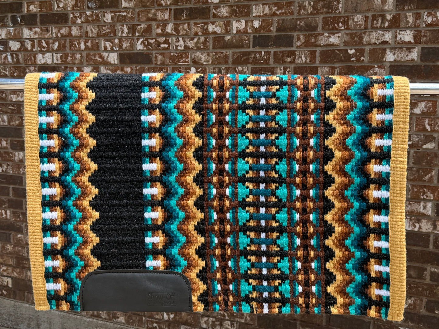 B625 Oversized Saddle Blanket Sheep Skin, Black, Turquoise, Teal, Chestnut Brown, Indian Tan, White