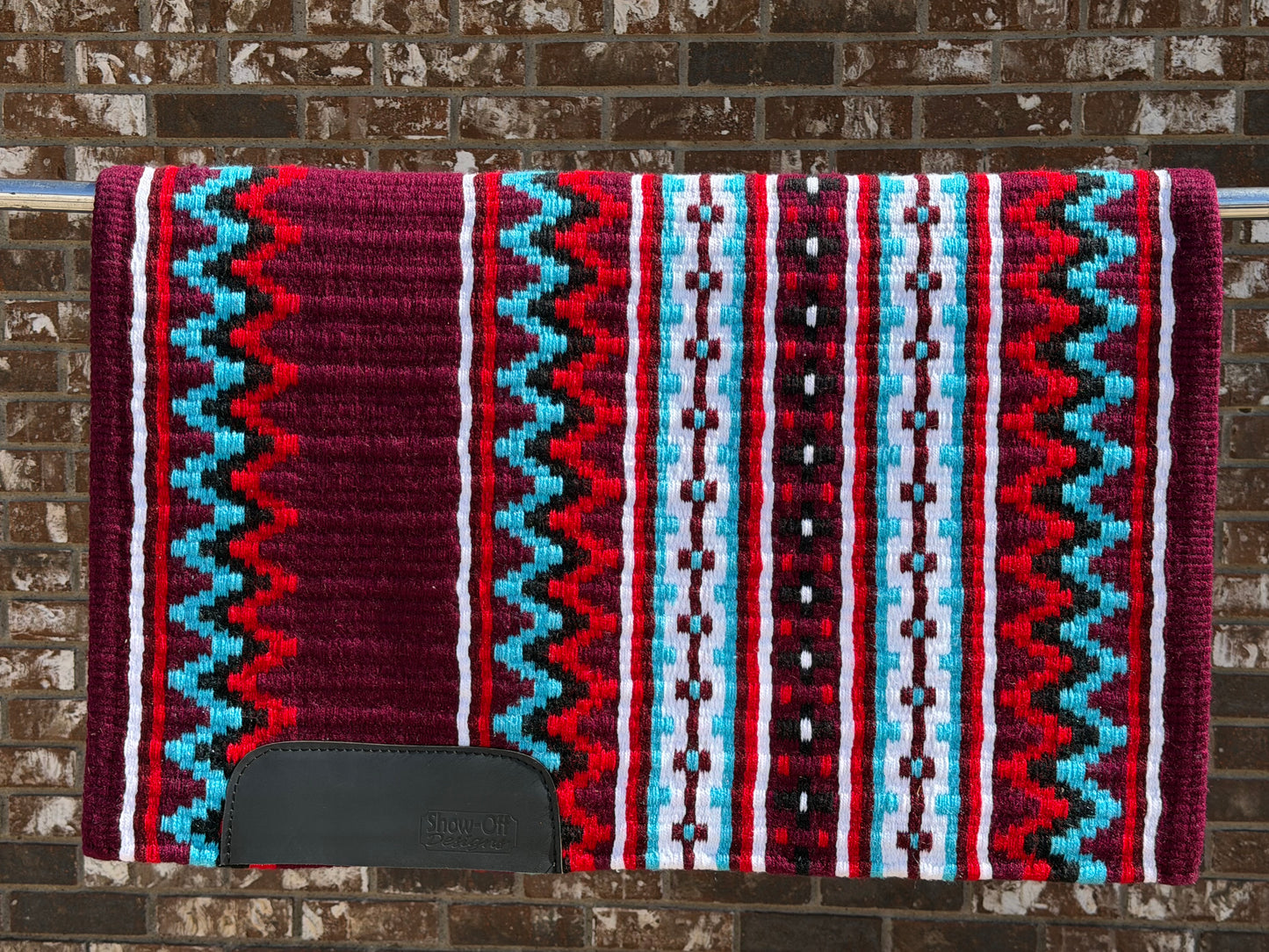 B506 Oversized Saddle Blanket Maroon, White, Show Red, Soft Turquoise, Black