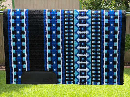 B566 Oversized Saddle Blanket Black, White, Royal Blue, Aqua, Matte Metallic Blue