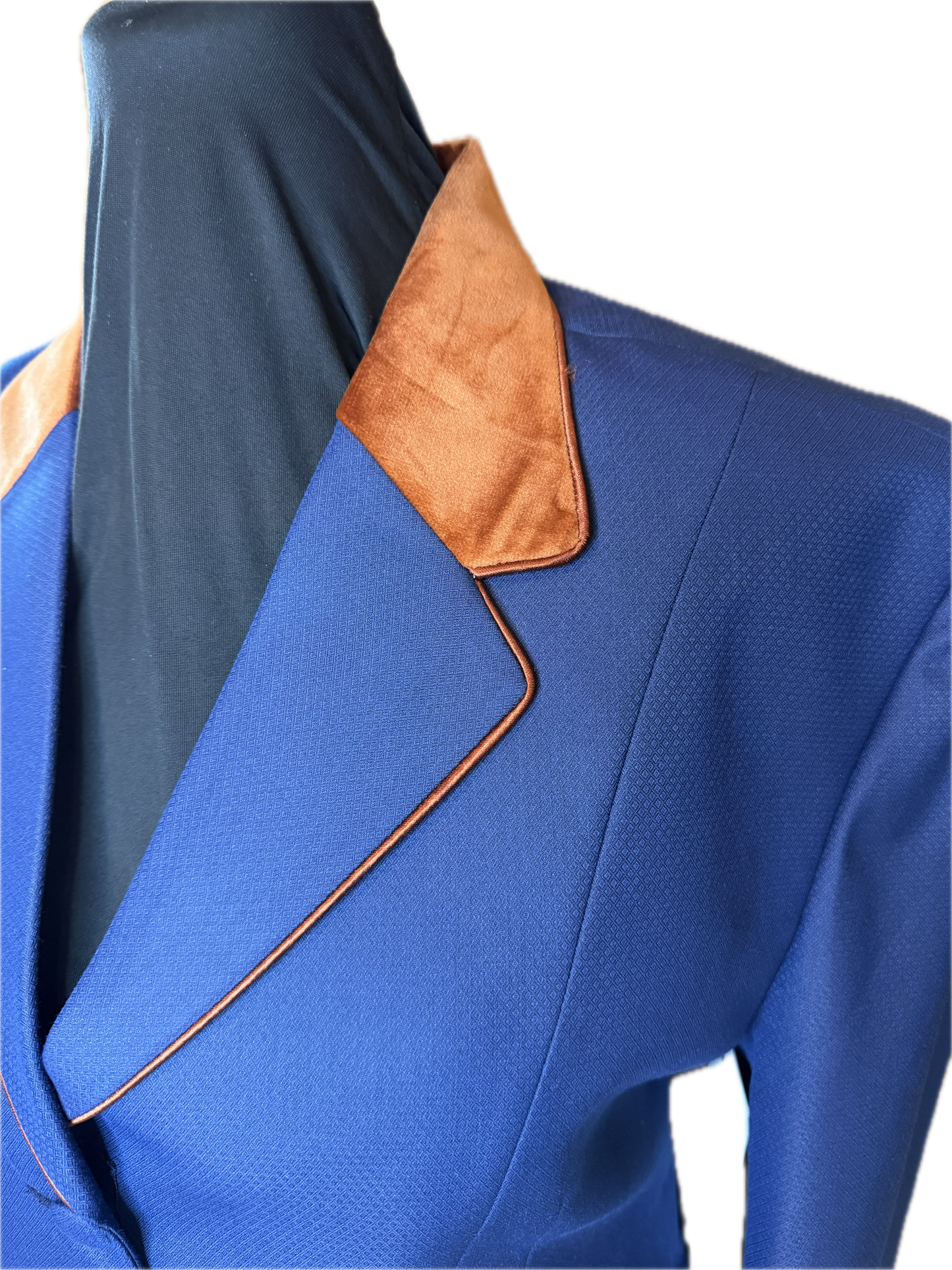 *42 Bust* Navy with Rust Velvet Collar and Trims