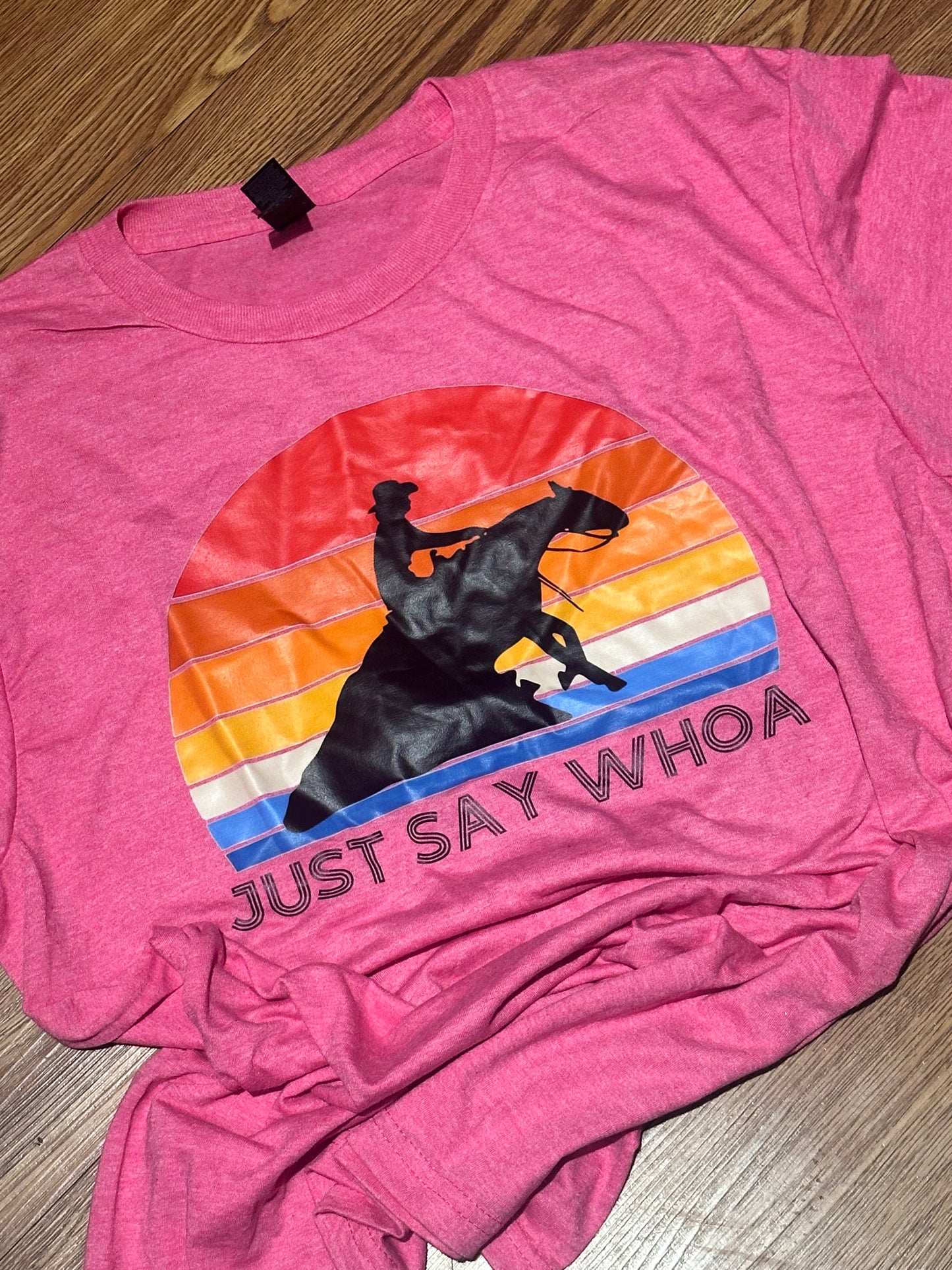 T-Shirt "Just Whoa" SMALL in pink heather