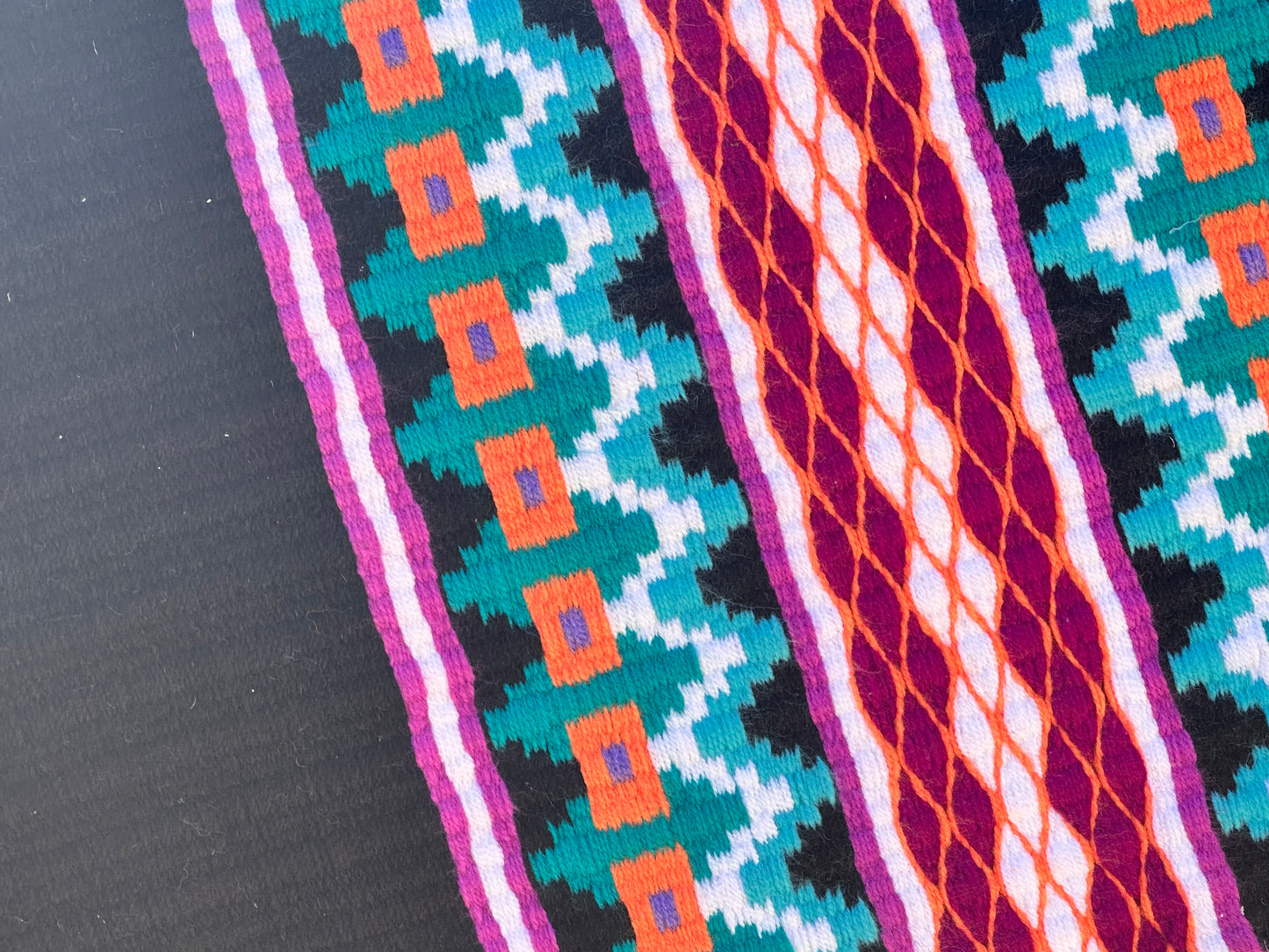 B128 Oversized Saddle Blanket black, raspberry, teal, orange, white, lavender, maroon, soft turquoise