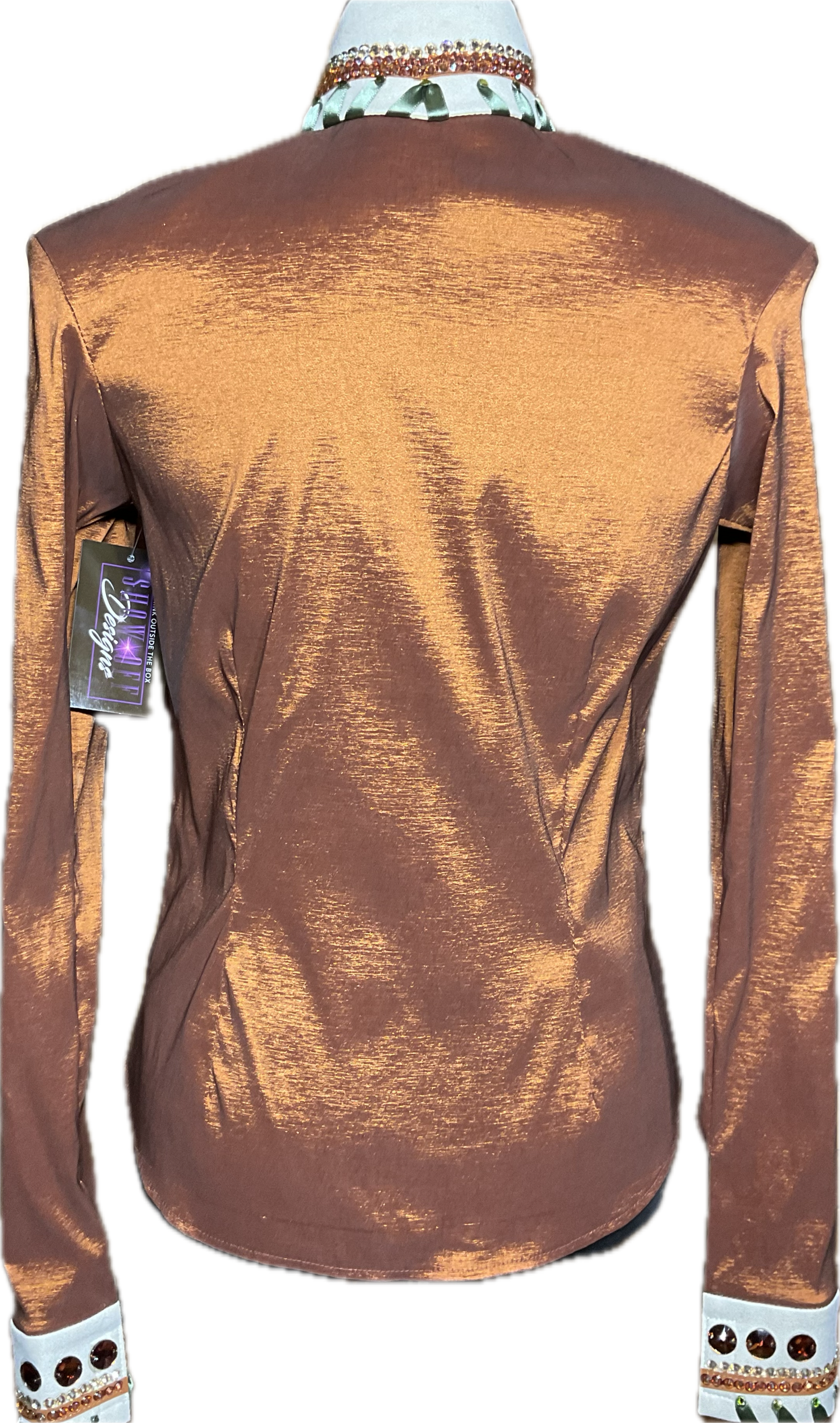 Small Stretch Taffeta Copper, Tan and Olive Green