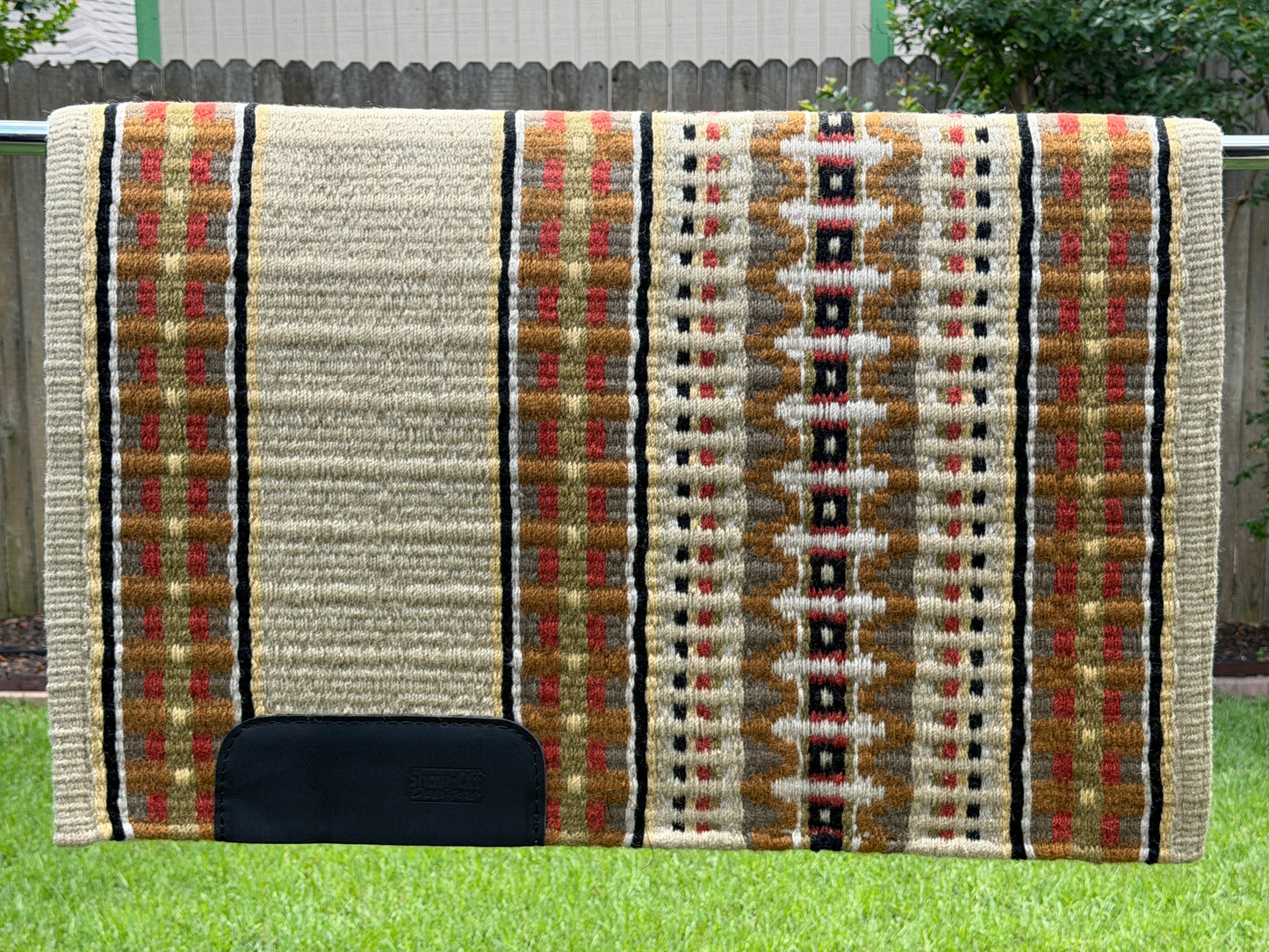 B579 Oversized Saddle Blanket Sand, Gold, Fawn, Lark, Ivory, Tobascco, Black