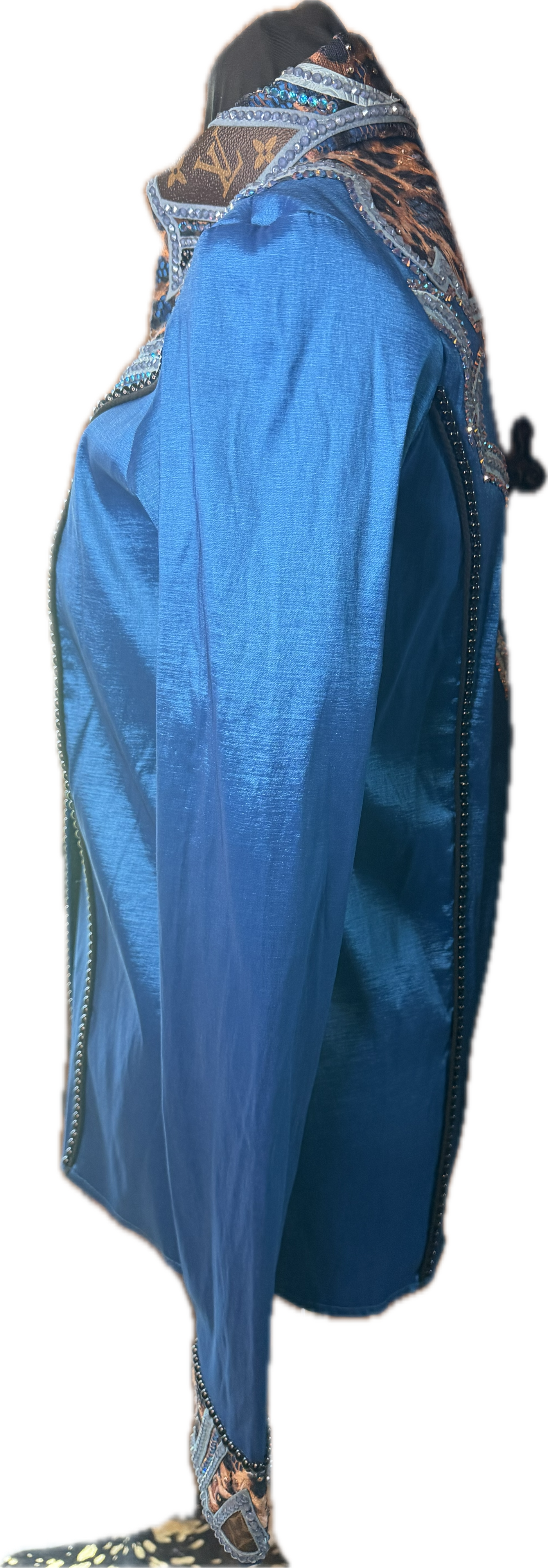 Size Small Turquoise Stretch Taffeta With Leopard and LV
