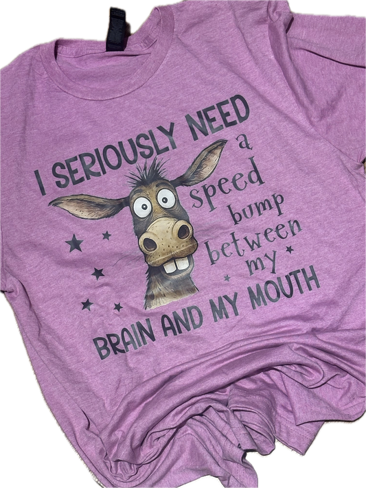 T-Shirt "Speed Bump" MEDIUM in light purple heather