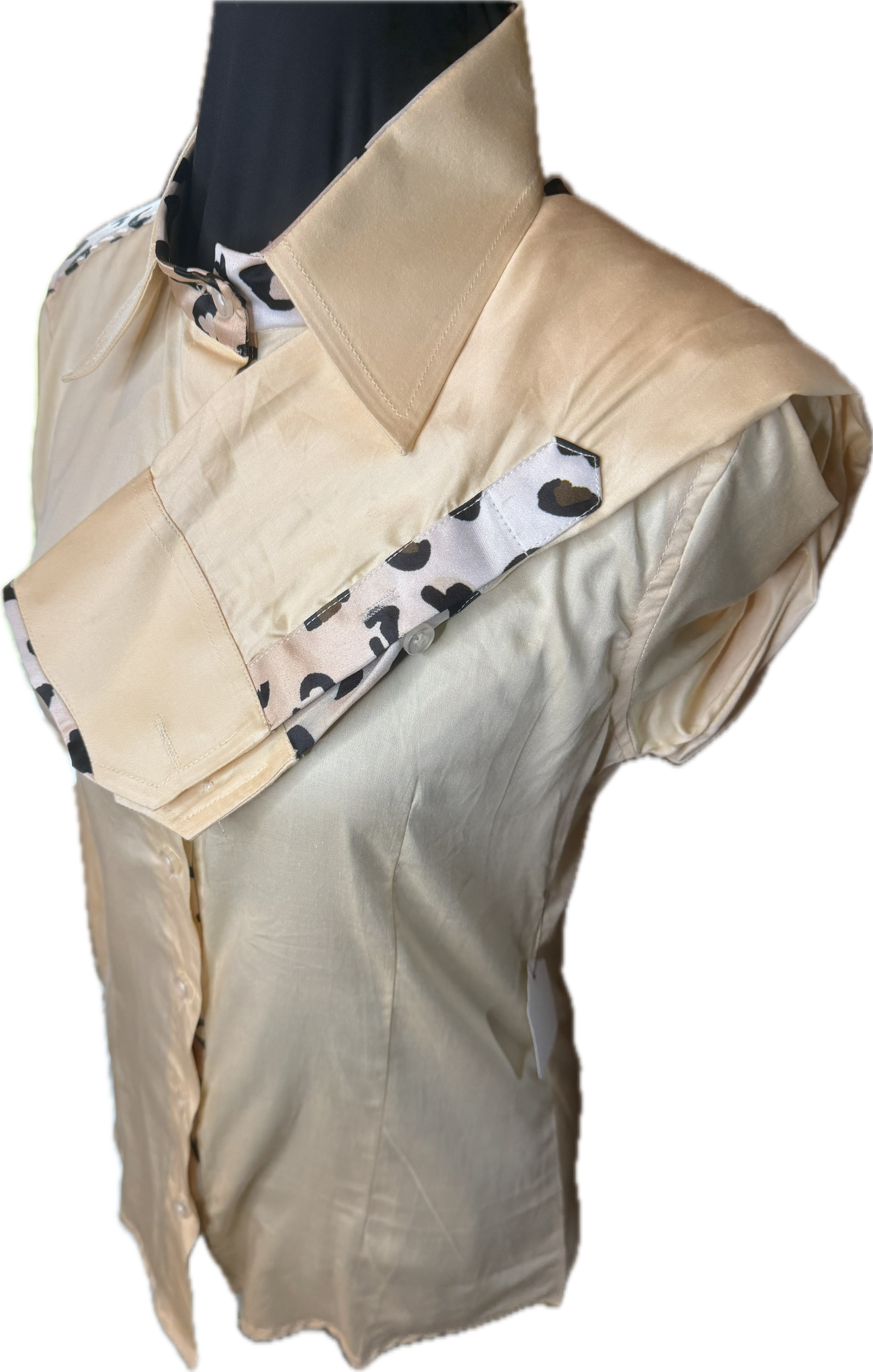 Cheetah Western Ladies Shirt Cream