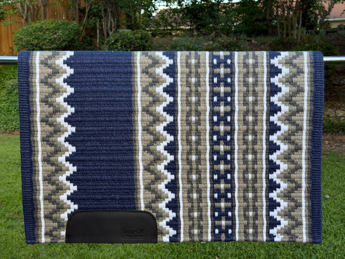 B536 Oversized Saddle Blanket Navy Blue, White, Ash., Charcoal