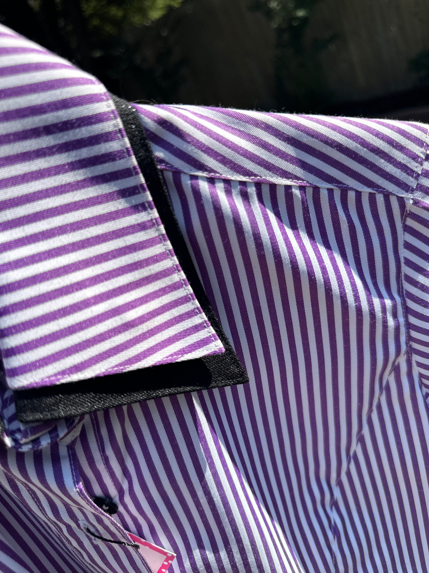 Kids western shirt 34" bust purple and white stripe