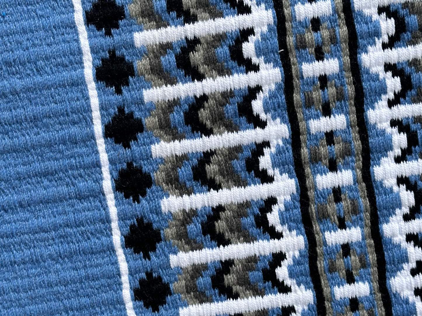 B368 Oversized Saddle Blanket Periwinkle, Black, White, Ash, Charcoal