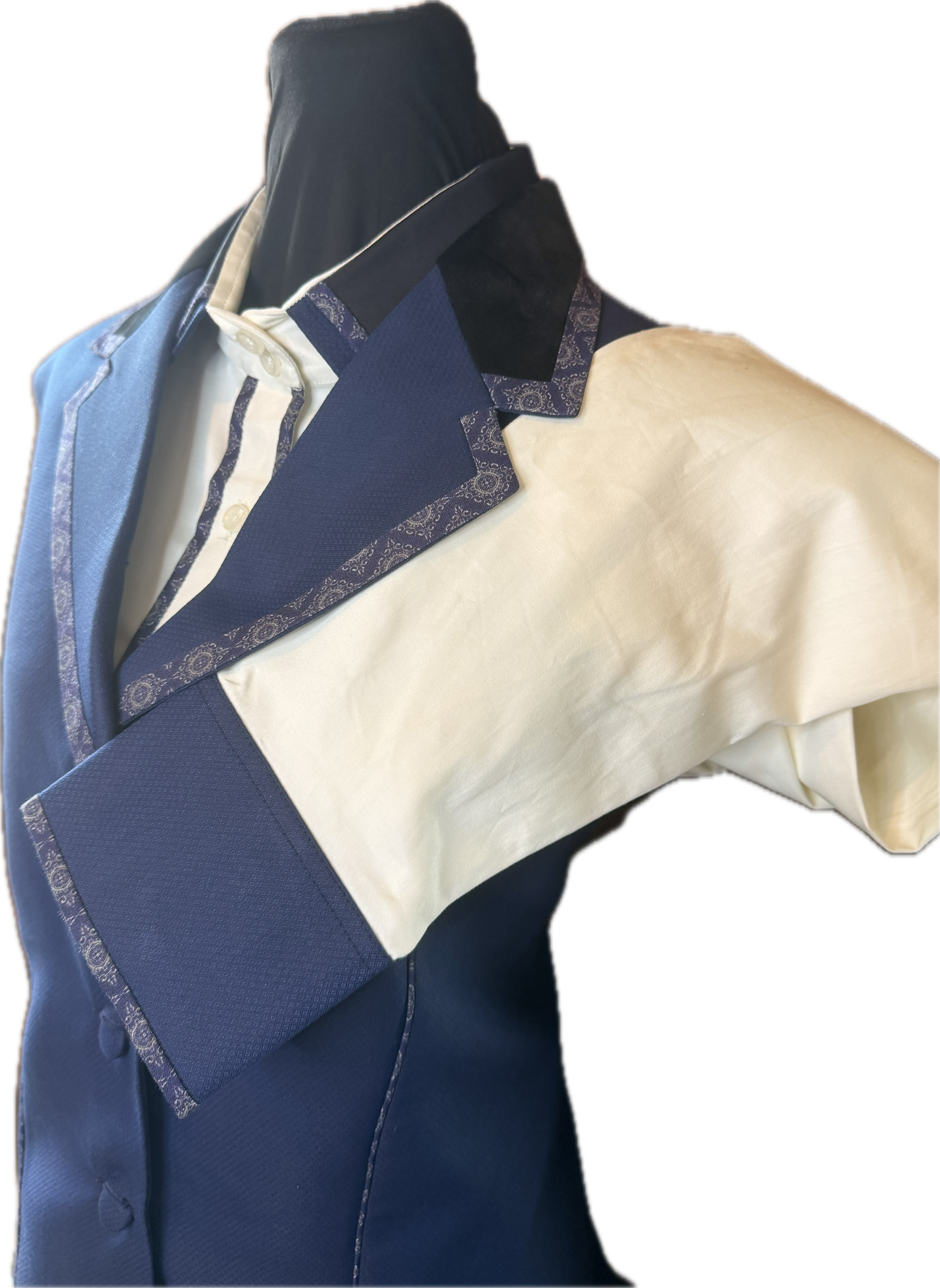 *42 Bust* Vest Set *Navy Blue Textured and Matching Shirt