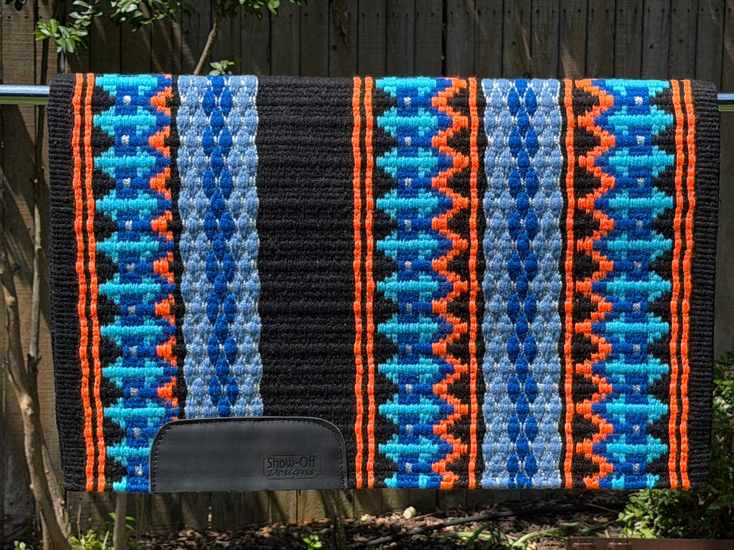 B513 Oversized Saddle Blanket Black, Orange, Royal Blue, Show Turquoise, Soft Turquoise, Matte Metallic Silver