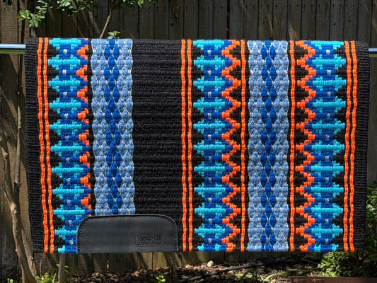 B513 Oversized Saddle Blanket Black, Orange, Royal Blue, Show Turquoise, Soft Turquoise, Matte Metallic Silver