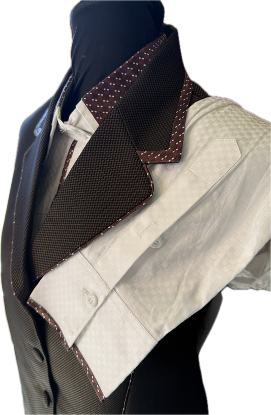 *42 Bust* Vest Set * Brown Print with Matching Shirt