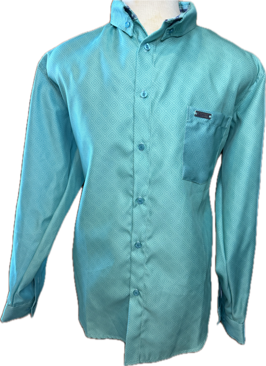 Cowboy Couture Men's Shirt Mint - Diamond Print -