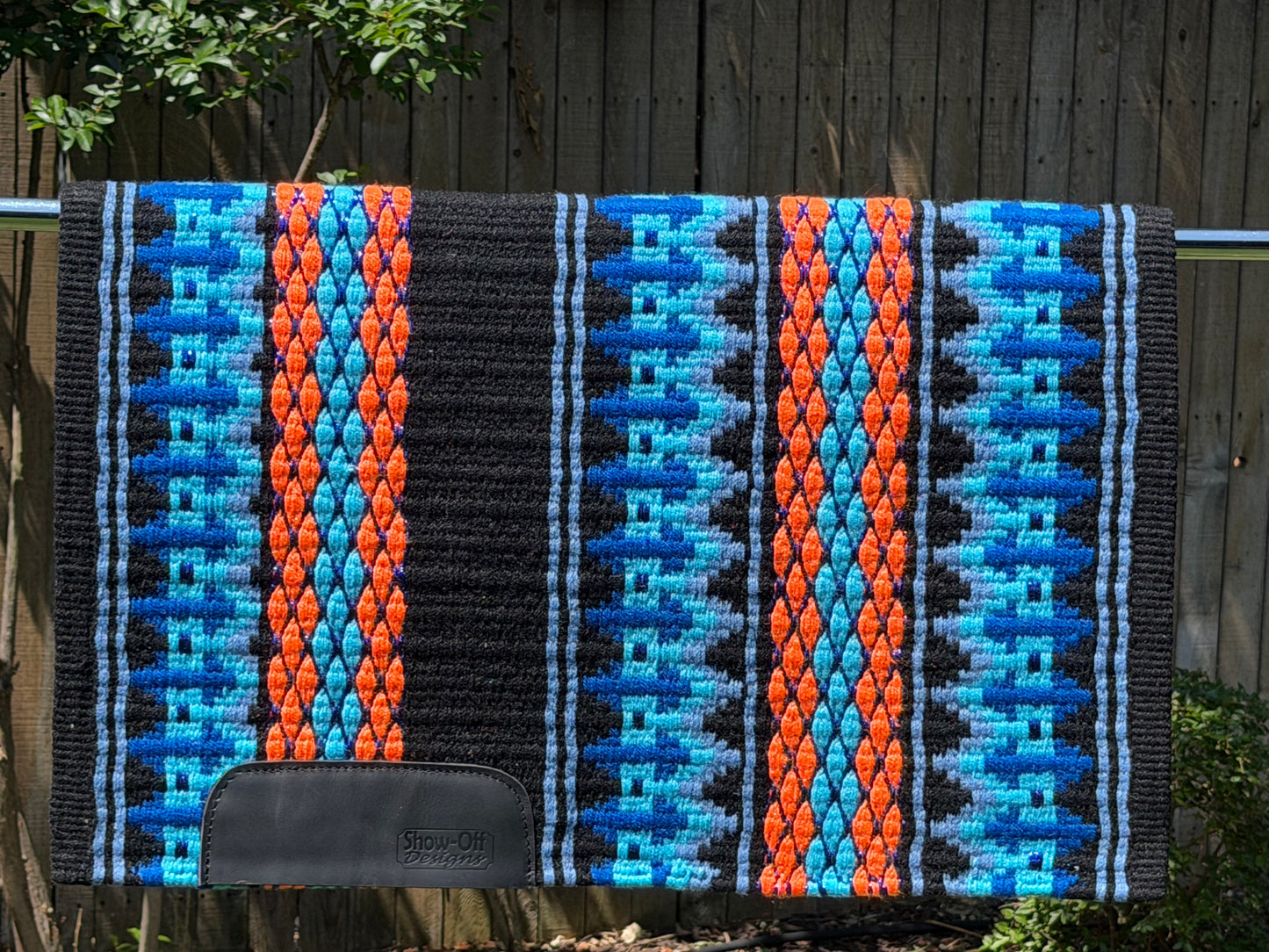 B514 Oversized Saddle Blanket Black, Periwinkle, Aqua, Royal Blue, Metallic Royal Blue