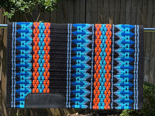 B514 Oversized Saddle Blanket Black, Periwinkle, Aqua, Royal Blue, Metallic Royal Blue