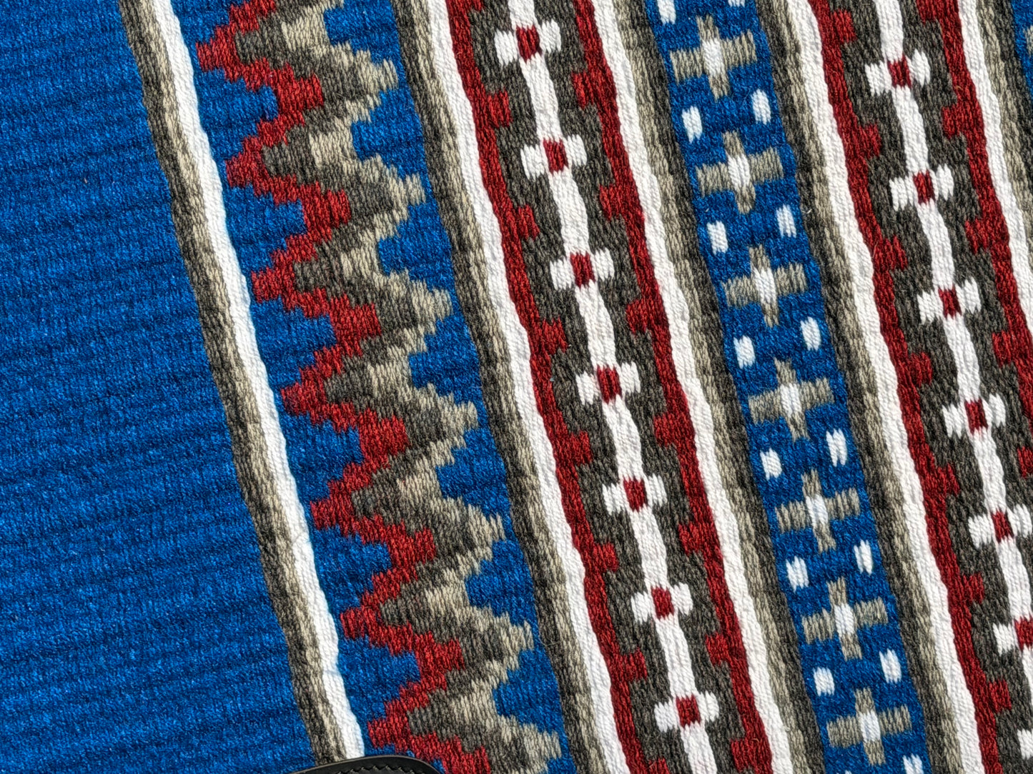 B469 Oversized Saddle Blanket Bright Royal Bluem Charcoal, Ash, White, Brick Red