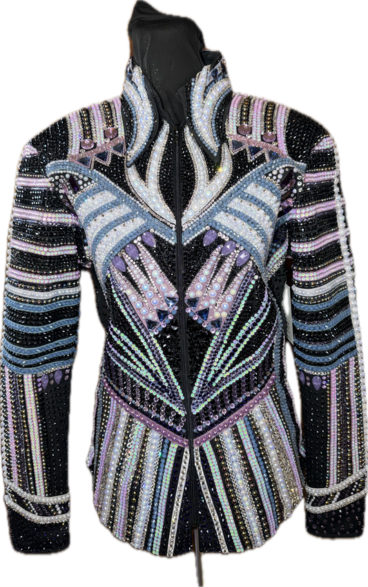 Medium Showmanship Jacket Black, Denim Blue, Lavender, White and Pale Pink