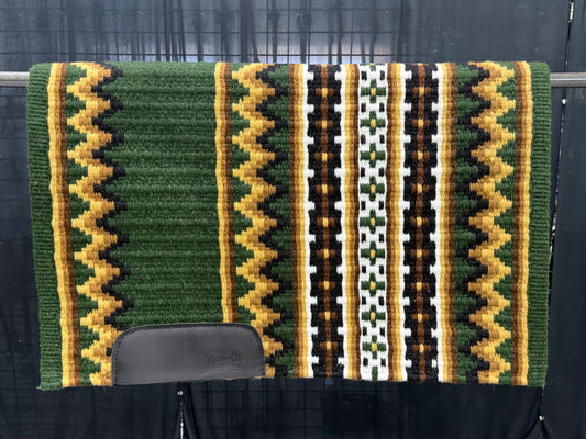 B593 Oversized Saddle Blanket Hunter Green, Black, Indian Tan, Sheep Skin, Black, Brown, White